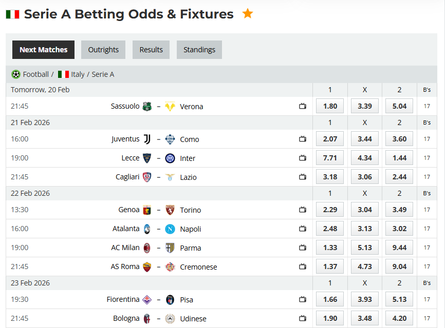Analytical Report: Italy Serie A – Round 26 (Season 2025-2026)