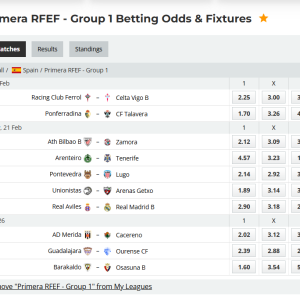 Statistical Analysis and Betting Forecast: Spain Primera RFEF Group 1 – Round 25 (Feb 2026)