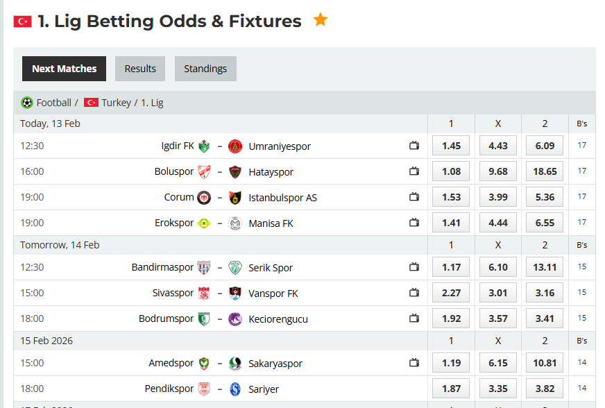 Analytical Report: Turkey 1. Lig – Round 25 (Season 2025-2026)