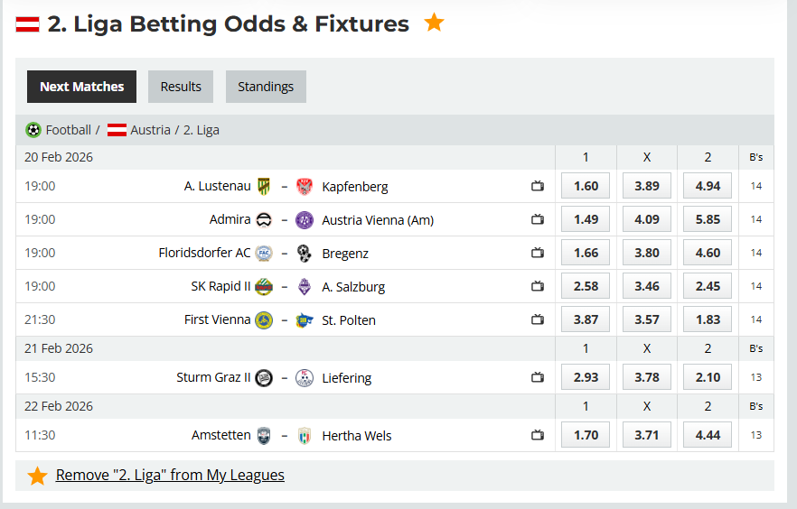Analytical Report: Austria 2. Liga – Round 18 (Remaining Fixtures) – Season 2025-2026